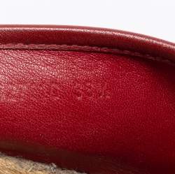 مملوكة مسبقًا Gucci Beige Flora Print Coated Canvas and Leather Slip On Espadrilles Size 38.5