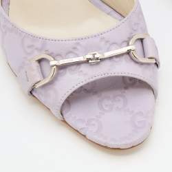 Pre Owned Gucci Lilac Guccissima Leather Horsebit D'orsay Pumps Size 36