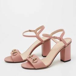 Pre Owned Gucci Beige Leather Claudie Sandals Size 36
