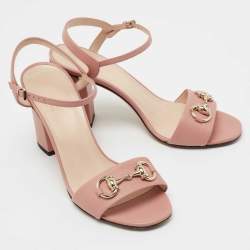 Pre Owned Gucci Beige Leather Claudie Sandals Size 36