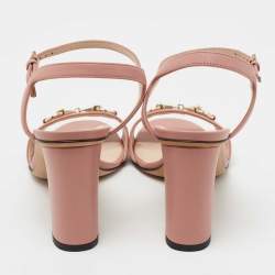 Pre Owned Gucci Beige Leather Claudie Sandals Size 36