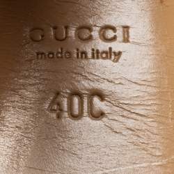 Pre Owned Gucci Green Python Leather Ankle Strap Platform Sandals Size 40