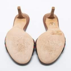 Gucci Tricolor Zip Web Canvas Slide Sandals Size 37