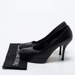 Gucci Black Leather Platform Pumps Size 37