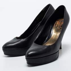 Gucci Black Leather Platform Pumps Size 37