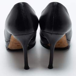Gucci Black Leather Platform Pumps Size 37