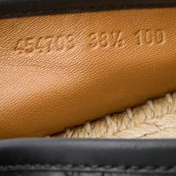 Pre Owned Gucci Black Guccissima Leather Pilar Espadrille Flats Size 38.5