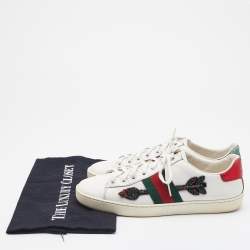 Gucci White Leather Arrow Embellished Ace Low Top Sneakers Size 37