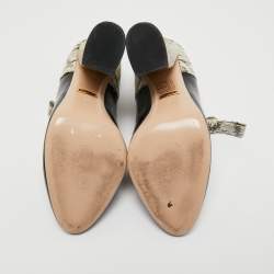 Gucci Tricolor Leather and Snakeskin Nimue Mary Jane Pumps Size 37
