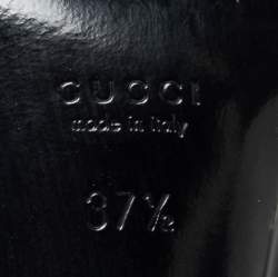 مملوكة مسبقًا Gucci Gold Leather Horsebit Open Toe Slide Sandals Size 37.5