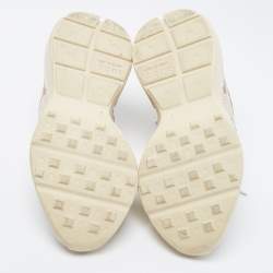 Pre Owned Gucci Beige Leather Rhyton Sneakers Size 35
