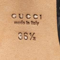 Pre Owned Gucci Black Guccissima Leather Horsebit Peep Toe Pumps Size 36.5