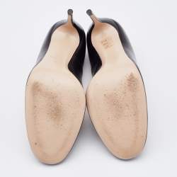 Pre Owned Gucci Black Leather Pearl Embellished Pumps Size 38
