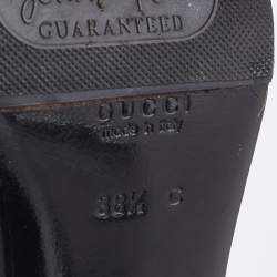 Gucci Black/White Leather Pointed Toe Mules Size 38.5