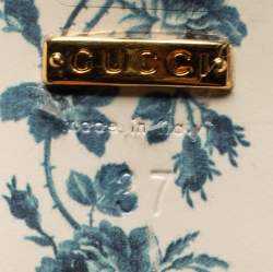 Pre Owned Gucci Cream/Black Leather Sylvie Slingback Pumps Size 37