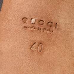 Pre Owned Gucci Dark Brown Leather Knee Length Platform Boots Size 40