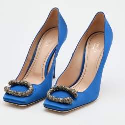 Gucci Blue Satin Dionysus Pumps Size 38.5
