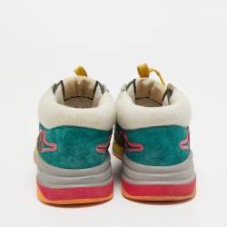 Gucci Multicolor Mesh and Suede Ultrapace Mid Top Sneakers Size 37.5  