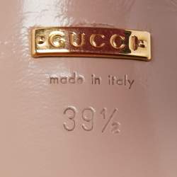 Pre Owned Gucci Pink Suede Claudie Ankle Strap Sandals Size 39.5