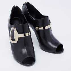 مملوكة مسبقًا Gucci Black Leather Horsebit Roony Booties Size 39