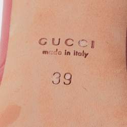 Pre Owned Gucci Pink Leather Hollywood Slide Sandals Size 39