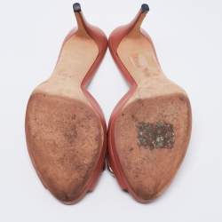 Pre Owned Gucci Pink Leather Hollywood Slide Sandals Size 39