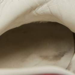 Pre Owned Gucci White Leather Floral Embroidered Ace Sneakers Size 40