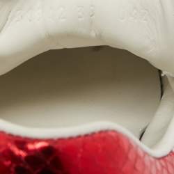 مملوكة مسبقًا Gucci White Leather Bee Embroidered Ace Sneakers Size 38