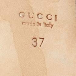 Pre Owned Gucci Brown Guccissima Leather Horsebit Peep Toe Pumps Size 37