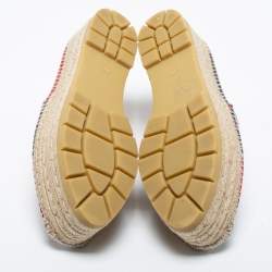 Pre Owned Gucci Multicolor Canvas Sylvie Platform Espadrilles Size 39