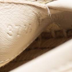 Pre Owned Gucci Cream GG Canvas Espadrilles Flats Size 37.5