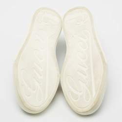 Pre Owned Gucci Black Microguccissima Leather Slip On Sneakers Size 36.5