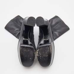 مملوكة مسبقًا Gucci Black Leather Platform Ankle Length Boots Size 38
