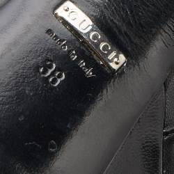 مملوكة مسبقًا Gucci Black Leather Platform Ankle Length Boots Size 38