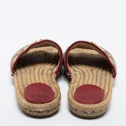 Gucci Beige Canvas GG Espadrilles Flat Sandals  Size 39