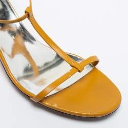 Pre Owned Gucci Tan Leather Interlocking GG Ankle Strap Sandals Size 37