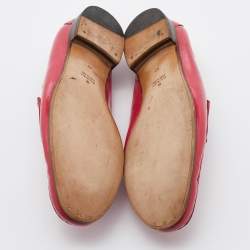Pre Owned Gucci Pink Patent Leather Horsebit Slip On Loafers Size 42