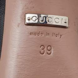 Pre Owned Gucci Black Leather Studded Cap Toe D'orsay Pumps Size 39