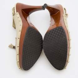 مملوكة مسبقًا Gucci Grey Suede Tassel Loafer Clog Slingback Pumps Size 39