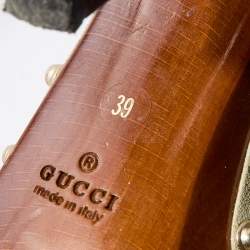 مملوكة مسبقًا Gucci Grey Suede Tassel Loafer Clog Slingback Pumps Size 39