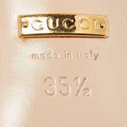 Pre Owned Gucci Black Leather Sylvie Mary Jane Pumps Size 35.5