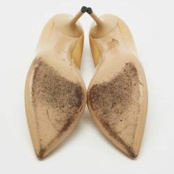 Pre Owned Gucci Beige Patent Leather Pointed Toe Pumps Size 36