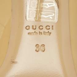 Pre Owned Gucci Beige Patent Leather Pointed Toe Pumps Size 36