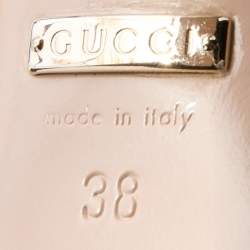 Gucci Beige/Red Sequin and Satin Bow Platform Ankle Strap Sandals Size 38