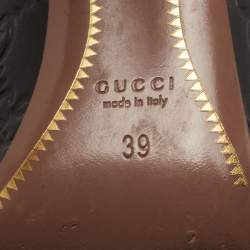 Pre Owned Gucci Black Guccissima Leather Pumps Size 39
