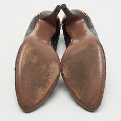 Pre Owned Gucci Black Guccissima Leather Pumps Size 39