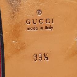 Gucci Red Leather Princetown Horsebit Flat Mules Size 39.5