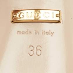 Pre Owned Gucci Black Leather Web Sylvie Slingback Pumps Size 36