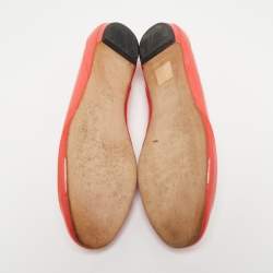مملوكة مسبقًا Gucci Orange Patent Leather Horsebit Ballet Flats Size 39