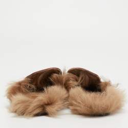 Gucci Pink Leather and Fur Princetown Mules Size 38